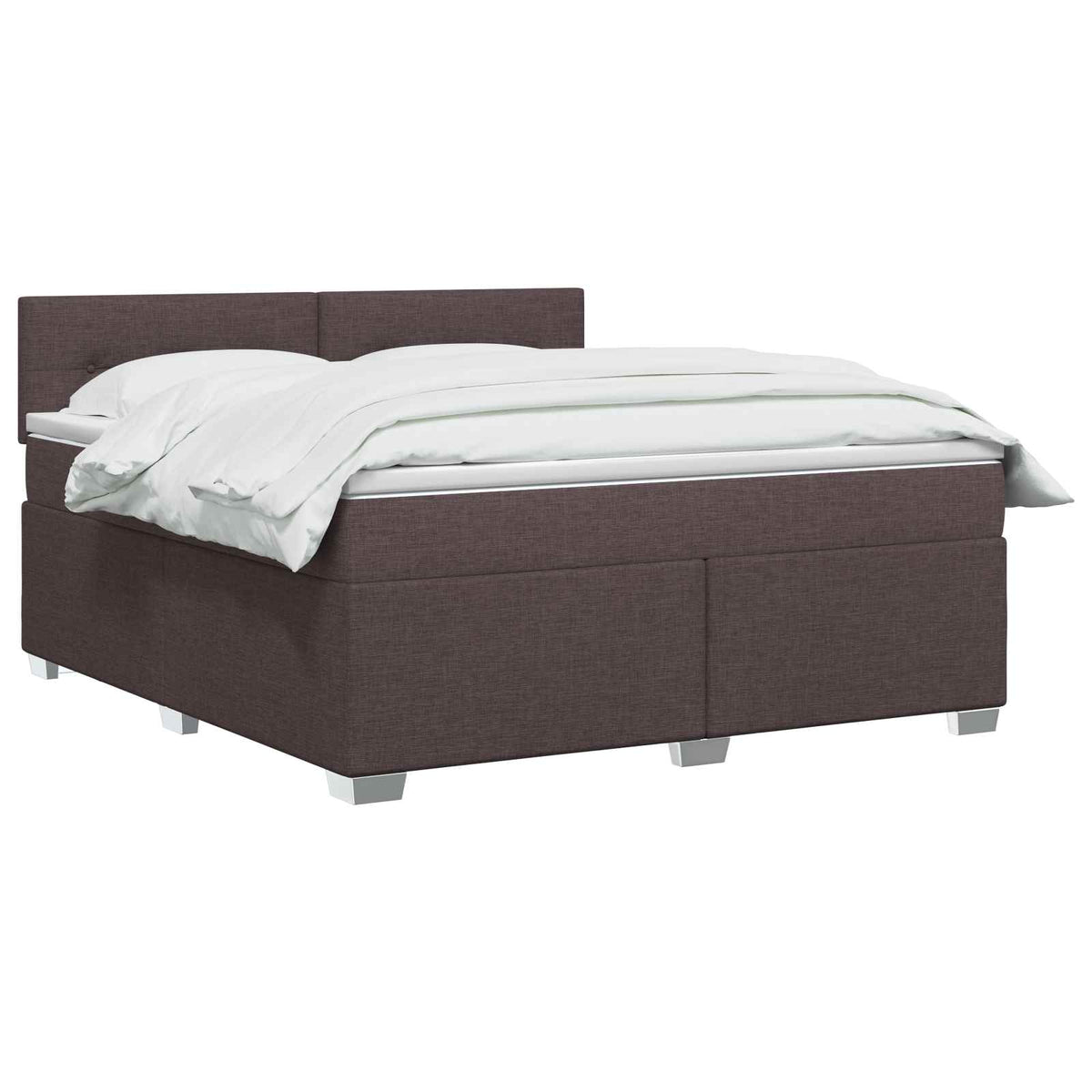 vidaXL Łóżko Box Spring z materacem i LED Ciemny brąz 180 x 200 cm