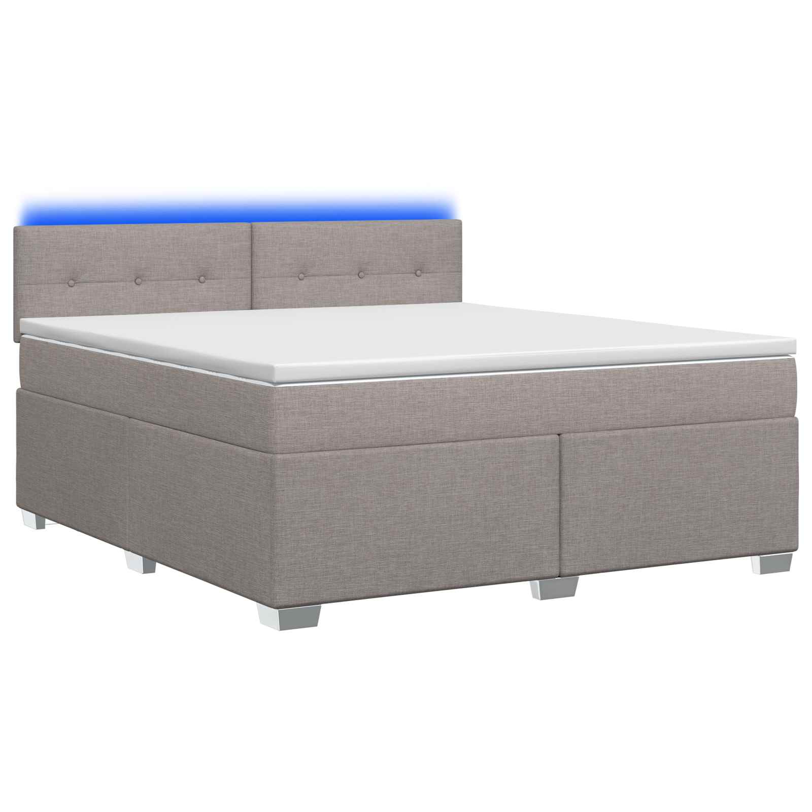 vidaXL Łóżko Box Spring z materacem i LED Ciemnoszary 180 x 200 cm