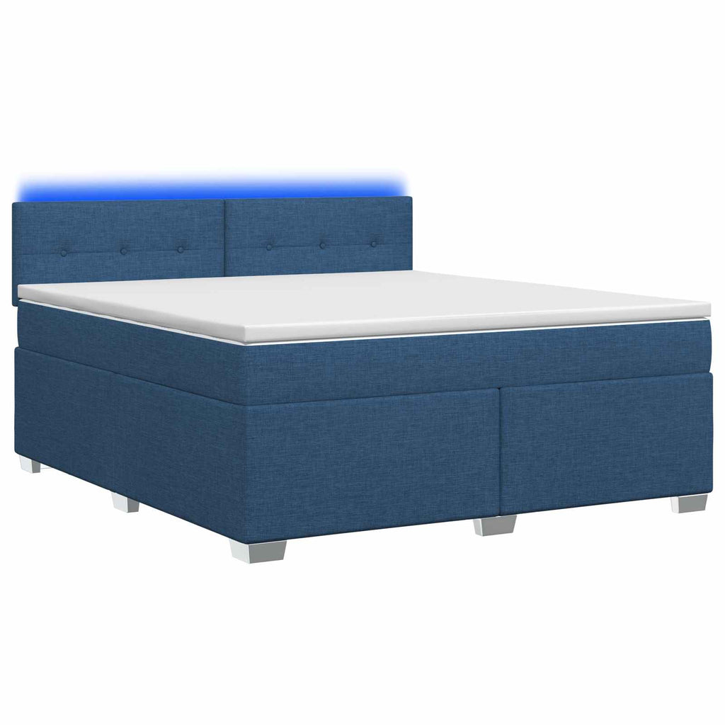 vidaXL Łóżko Box Spring z materacem i LED niebieski 180 x 200 cm