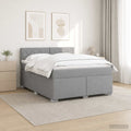 vidaXL Łóżko Box Spring z materacem i LED jasnoszary 160 x 200 cm
