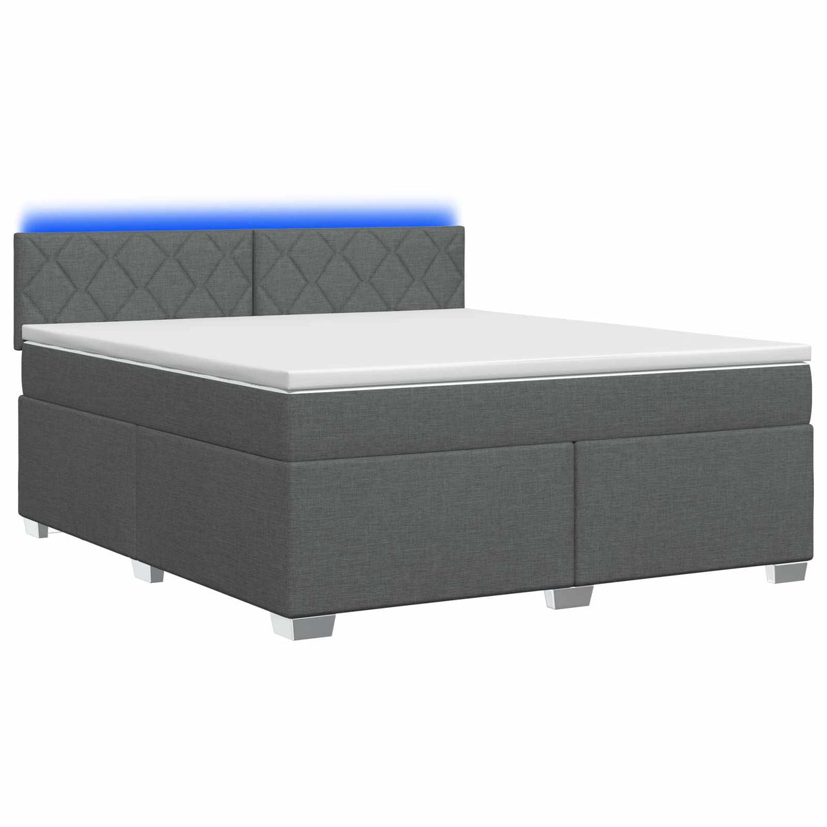vidaXL Łóżko Box Spring z materacem i LED ciemnoszary 180 x 200 cm