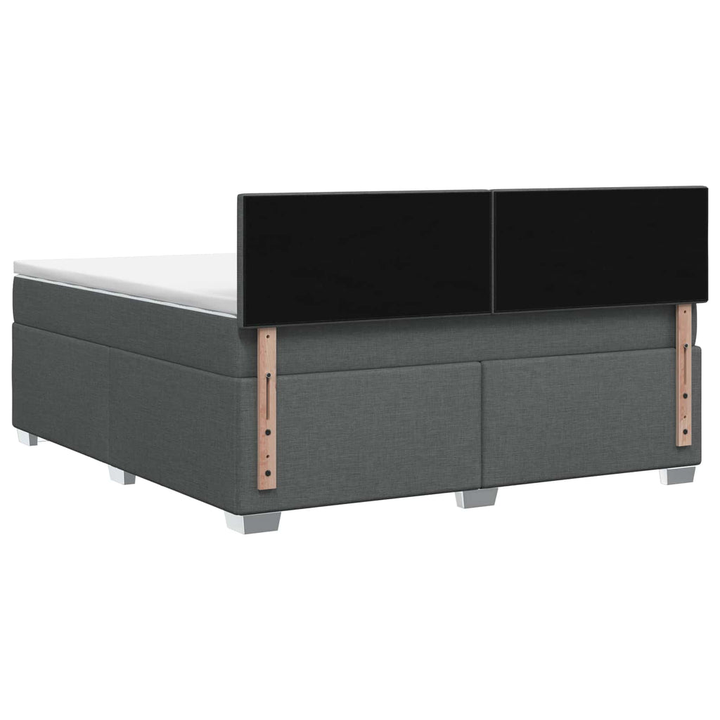 vidaXL Łóżko Box Spring z materacem i LED ciemnoszary 180 x 200 cm
