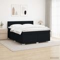 vidaXL Łóżko Box Spring z materacem i LED Czarny 140 x 190 cm tkanina