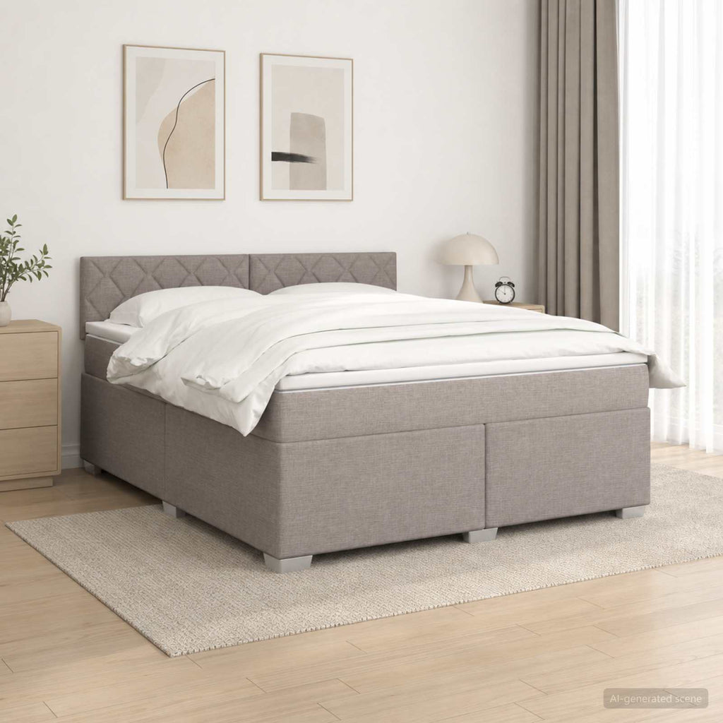 vidaXL Łóżko Box Spring z materacem i LED Ciemnoszary 160 x 200 cm