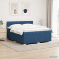 vidaXL Łóżko Box Spring z materacem i LED niebieski 180 x 200 cm