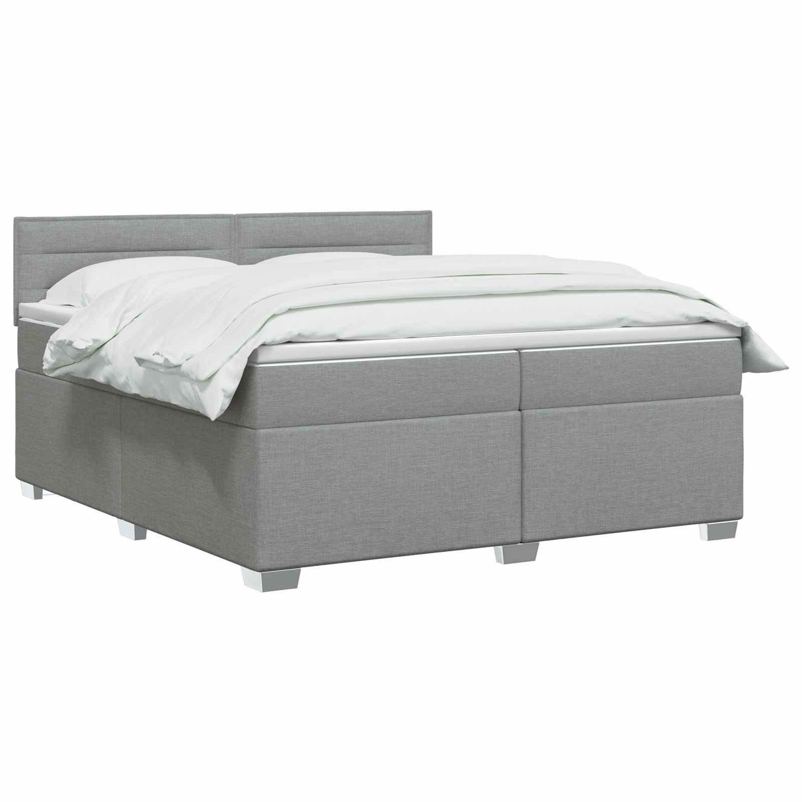 vidaXL Łóżko Box Spring z materacem i LED jasnoszary 200 x 200 cm