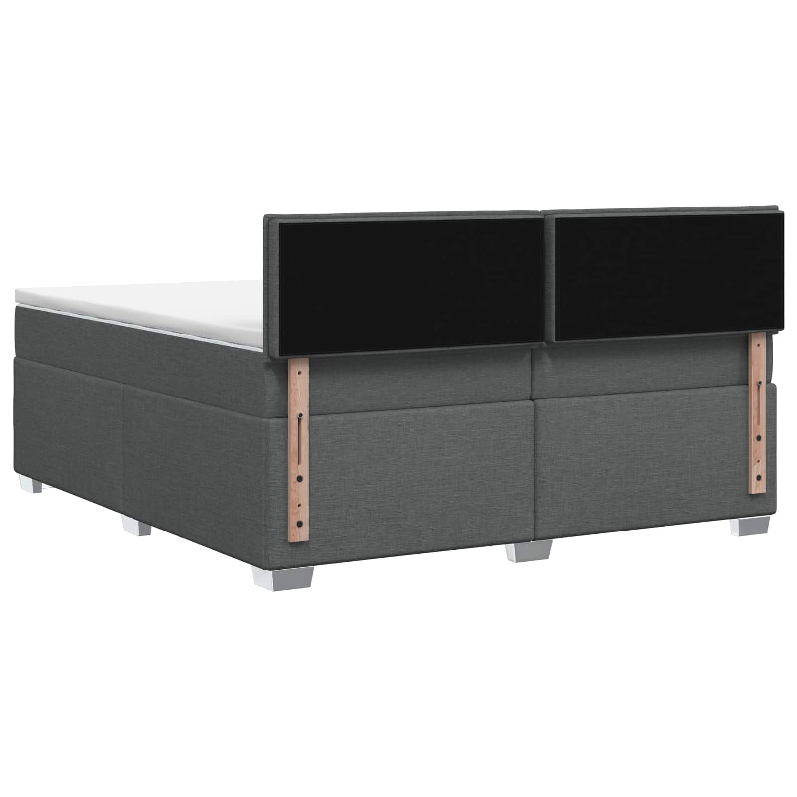 vidaXL Łóżko Box Spring z materacem i LED ciemnoszary 200 x 200 cm