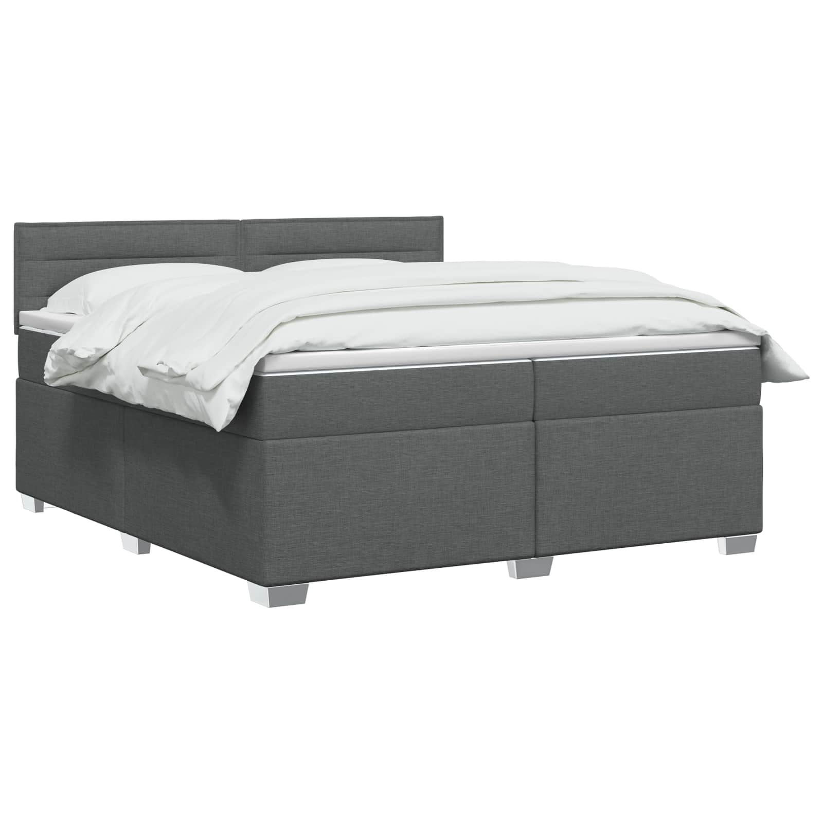 vidaXL Łóżko Box Spring z materacem i LED ciemnoszary 200 x 200 cm