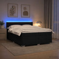 vidaXL Łóżko Box Spring z materacem i LED Czarny 200 x 200 cm tkanina