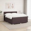 vidaXL Łóżko Box Spring z materacem i LED Ciemny brąz 200 x 200 cm