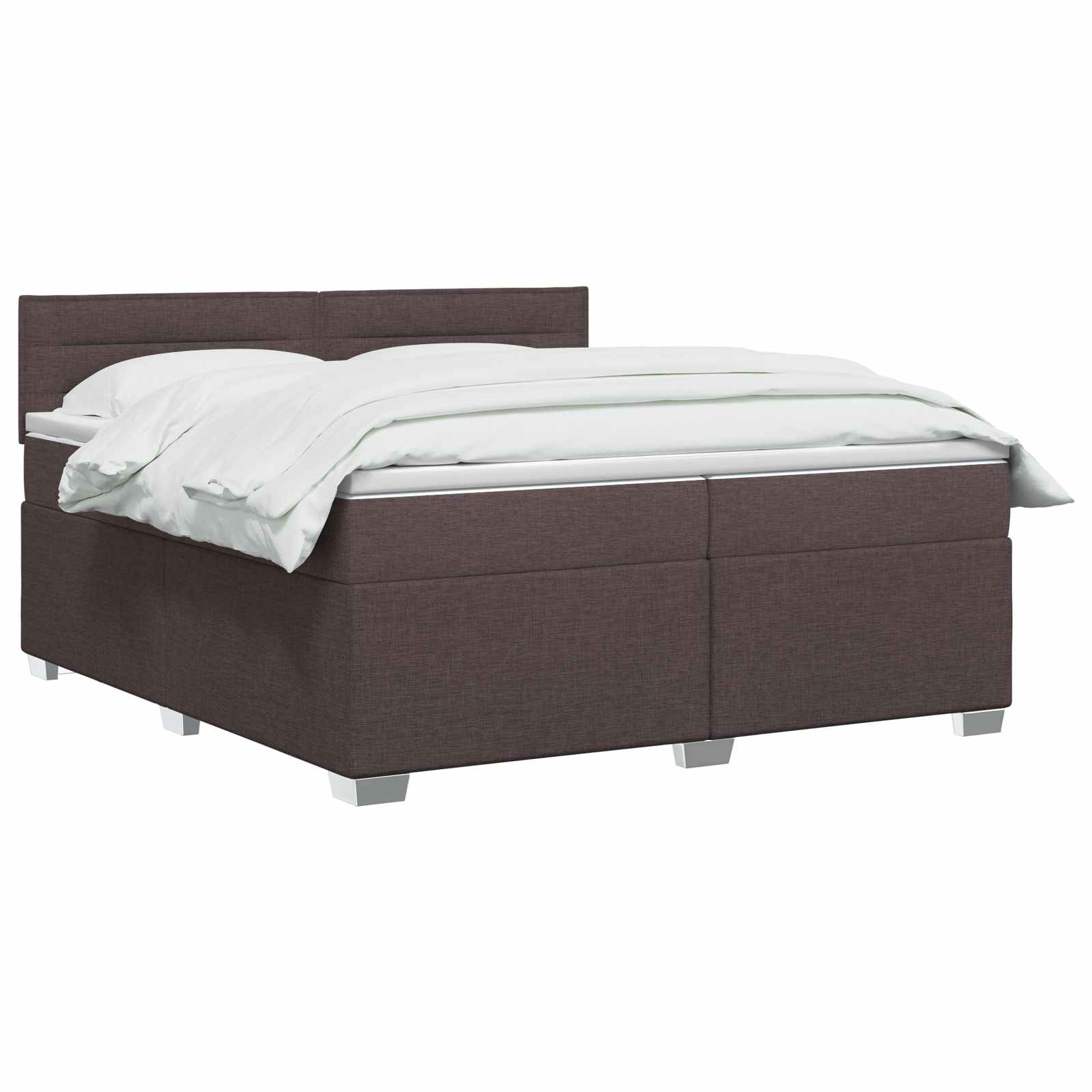 vidaXL Łóżko Box Spring z materacem i LED Ciemny brąz 200 x 200 cm
