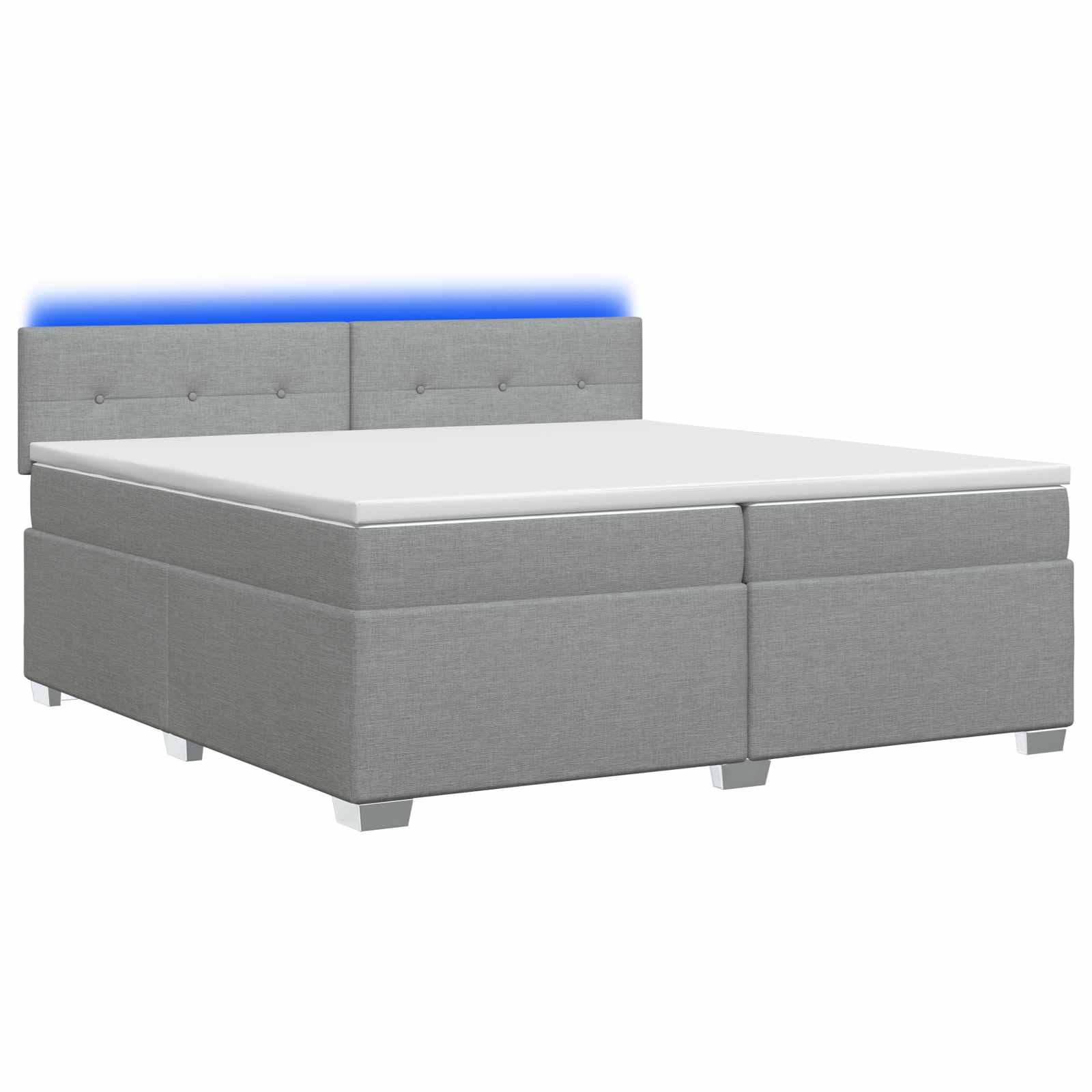 vidaXL Łóżko Box Spring z materacem i LED jasnoszary 200 x 200 cm