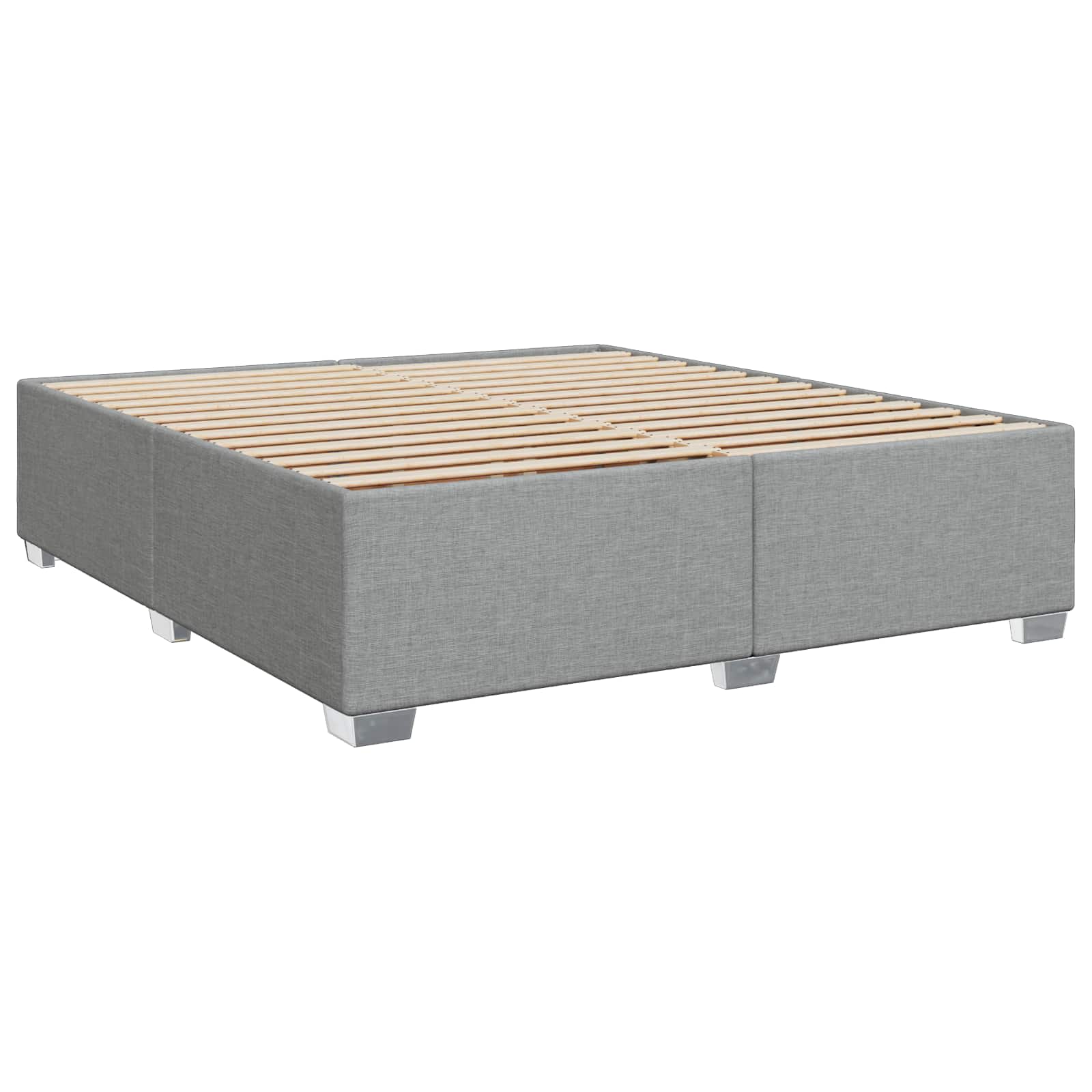vidaXL Łóżko Box Spring z materacem i LED jasnoszary 200 x 200 cm