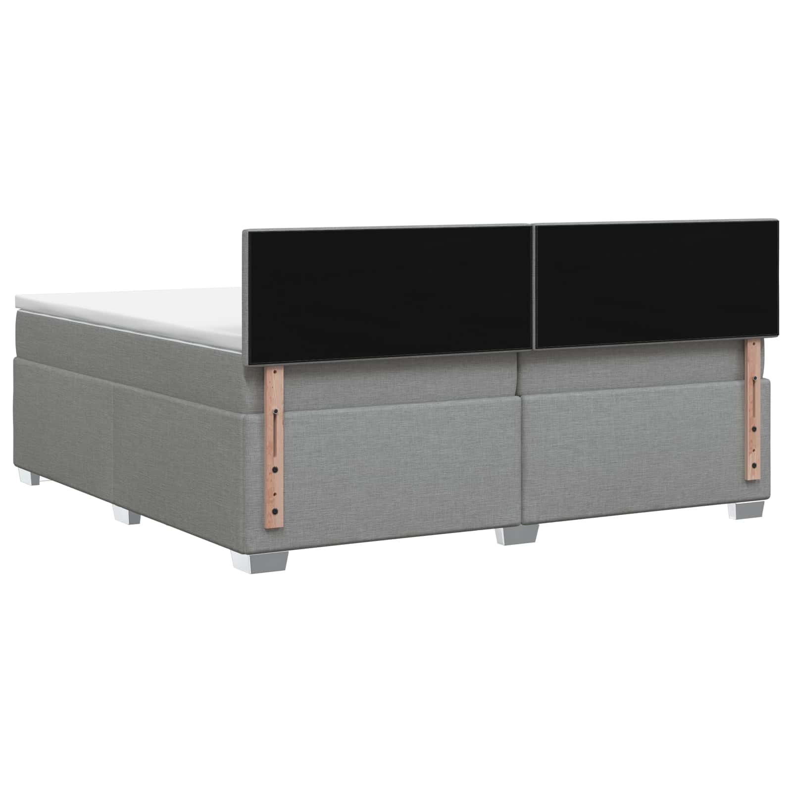 vidaXL Łóżko Box Spring z materacem i LED jasnoszary 200 x 200 cm