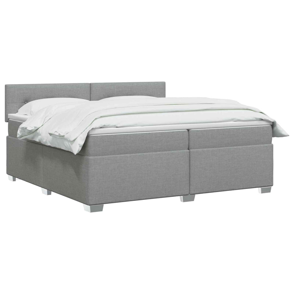 vidaXL Łóżko Box Spring z materacem i LED jasnoszary 200 x 200 cm