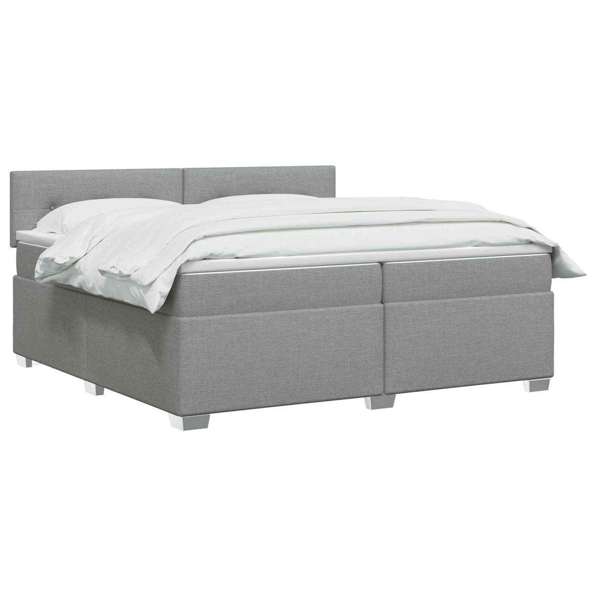 vidaXL Łóżko Box Spring z materacem i LED jasnoszary 200 x 200 cm