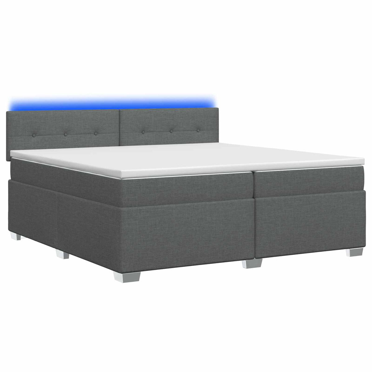 vidaXL Łóżko Box Spring z materacem i LED ciemnoszary 200 x 200 cm
