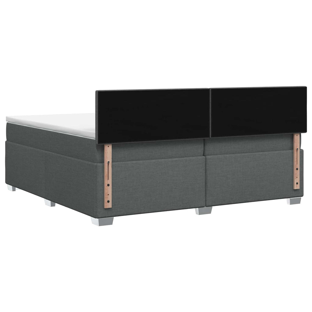 vidaXL Łóżko Box Spring z materacem i LED ciemnoszary 200 x 200 cm