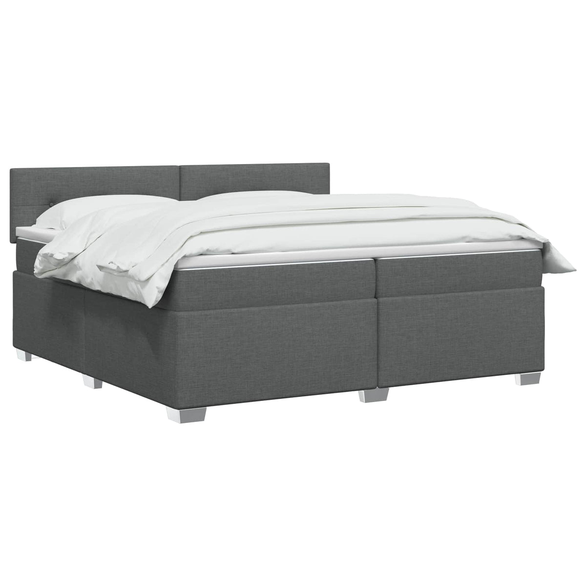 vidaXL Łóżko Box Spring z materacem i LED ciemnoszary 200 x 200 cm