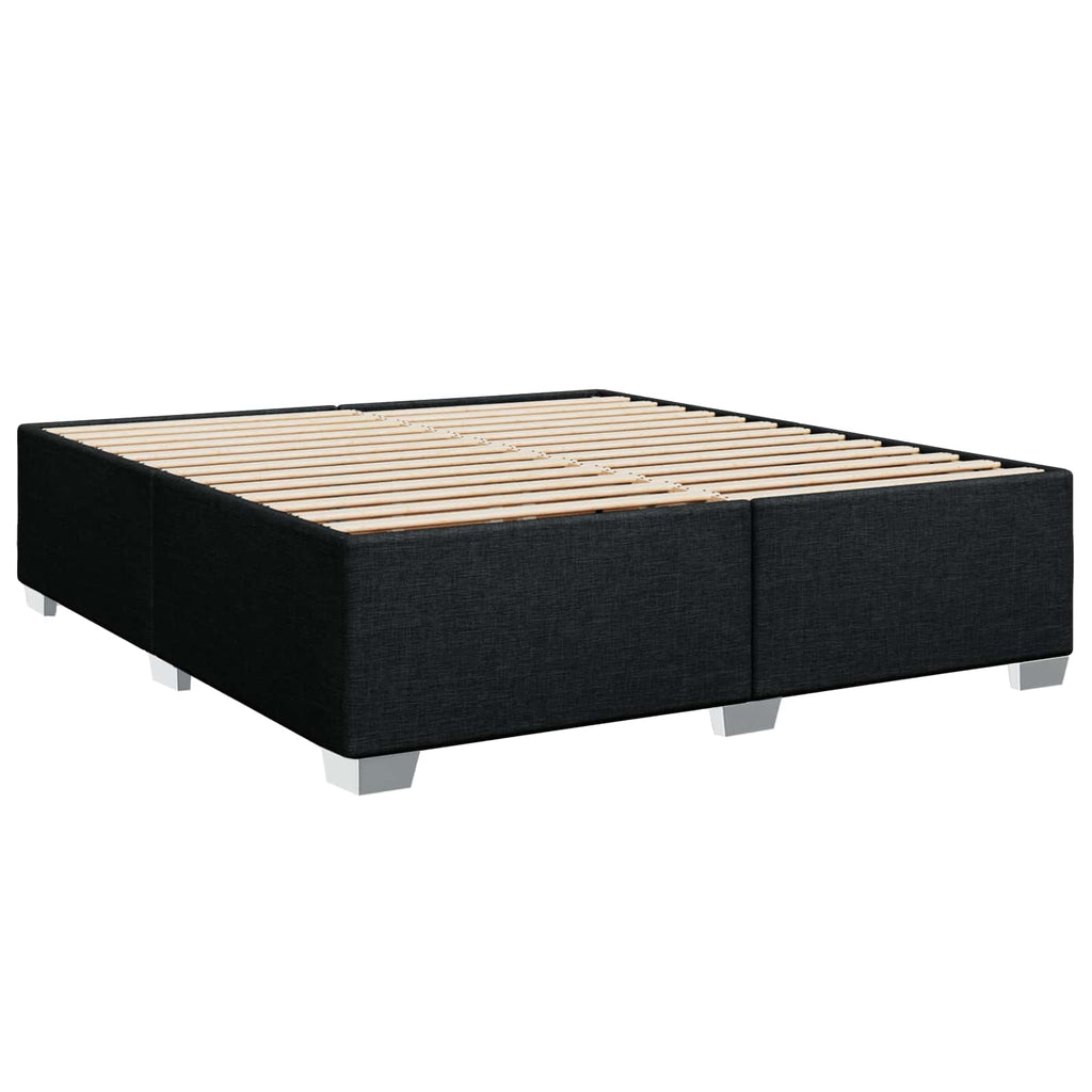 vidaXL Łóżko Box Spring z materacem i LED Czarny 200 x 200 cm tkanina