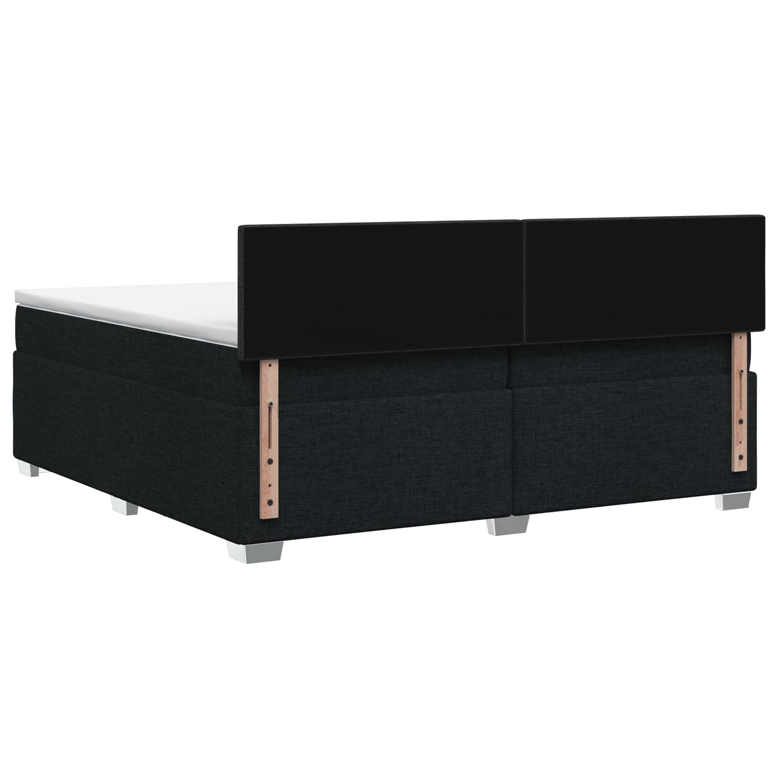 vidaXL Łóżko Box Spring z materacem i LED Czarny 200 x 200 cm tkanina