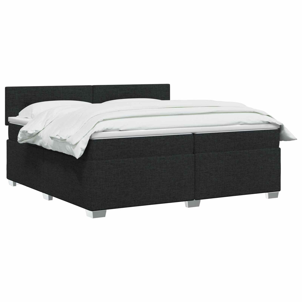 vidaXL Łóżko Box Spring z materacem i LED Czarny 200 x 200 cm tkanina
