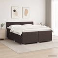 vidaXL Łóżko Box Spring z materacem i LED Ciemny brąz 200 x 200 cm