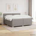 vidaXL Łóżko Box Spring z materacem i LED Ciemnoszary 200 x 200 cm