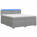 vidaXL Łóżko Box Spring z materacem i LED jasnoszary 200 x 200 cm