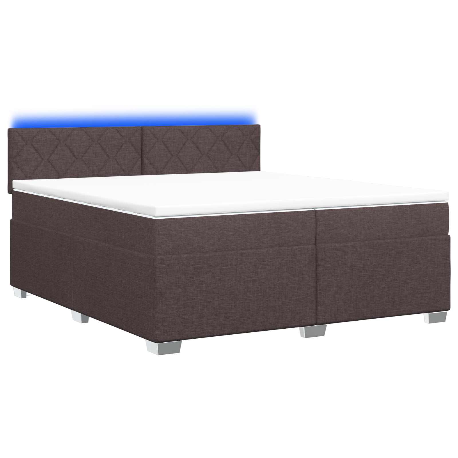 vidaXL Łóżko Box Spring z materacem i LED Ciemny brąz 200 x 200 cm