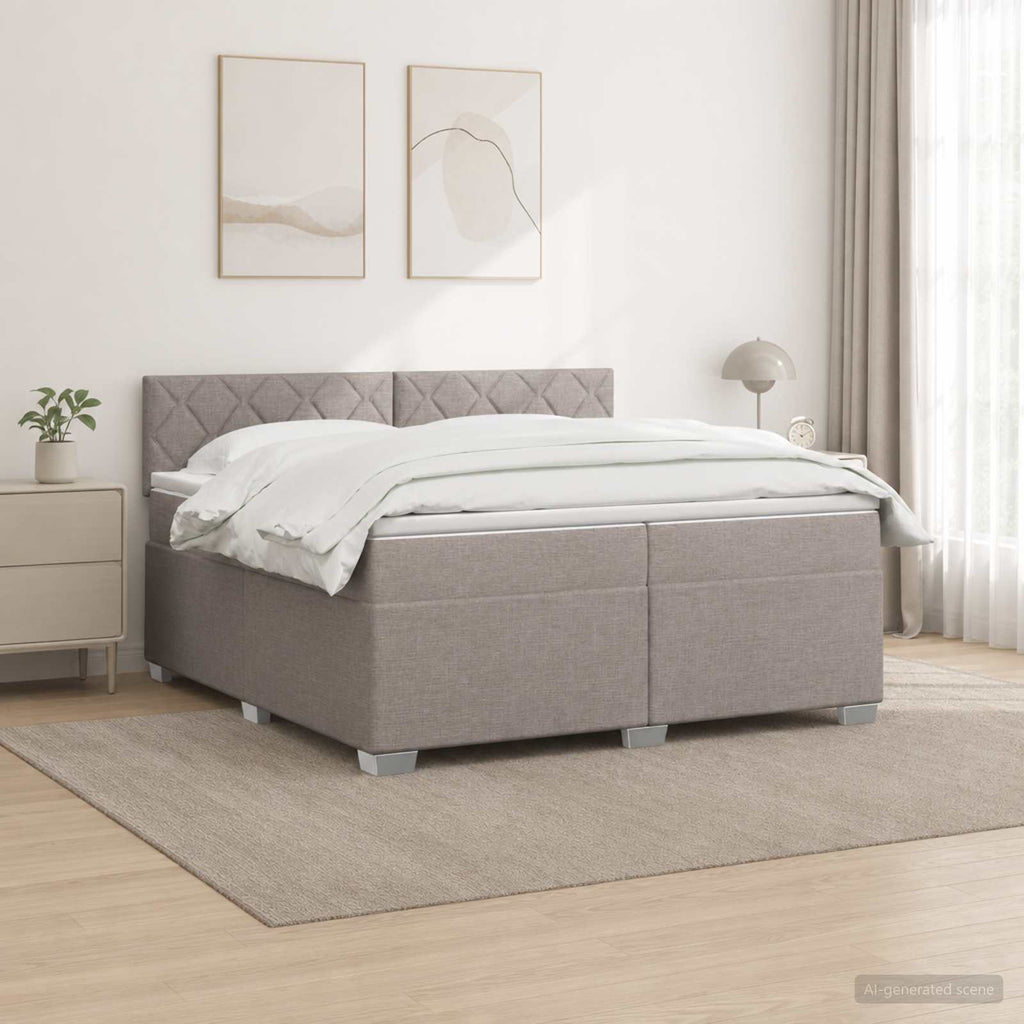 vidaXL Łóżko Box Spring z materacem i LED Ciemnoszary 200 x 200 cm