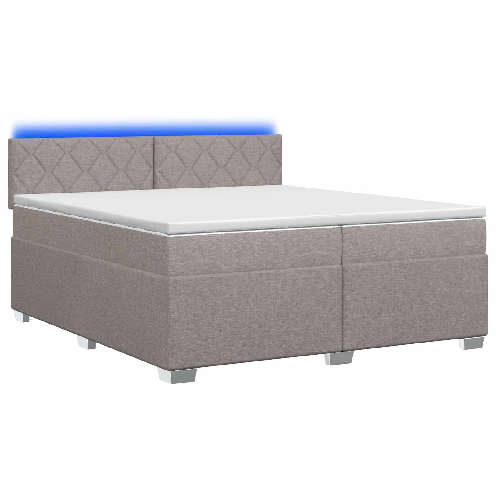 vidaXL Łóżko Box Spring z materacem i LED Ciemnoszary 200 x 200 cm