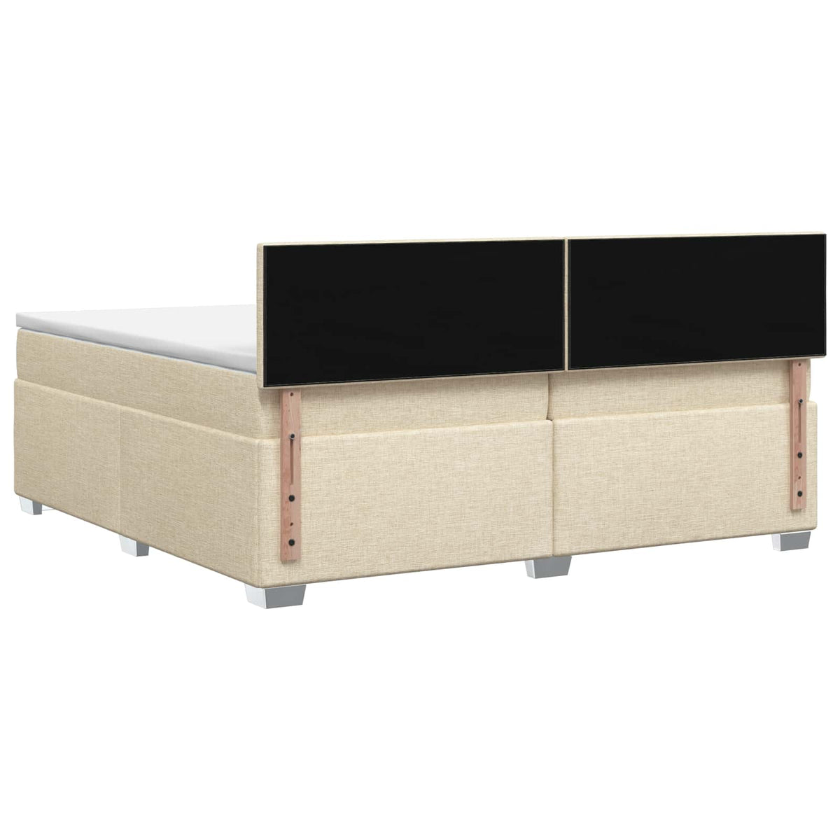 vidaXL Łóżko Box Spring z materacem i LED kremowy 200 x 200 cm tkanina