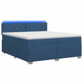 vidaXL Łóżko Box Spring z materacem i LED niebieski 200 x 200 cm