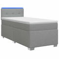 vidaXL Łóżko Box Spring z materacem i LED jasnoszary Pojedynczy