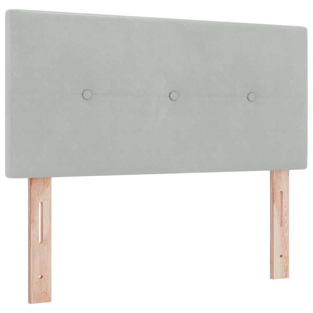 vidaXL Łóżko Box Spring z materacem i LED jasnoszary 80 x 200 cm Welur