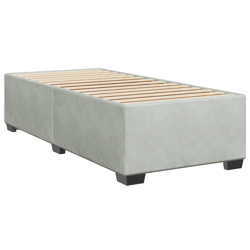 vidaXL Łóżko Box Spring z materacem i LED jasnoszary 80 x 200 cm Welur