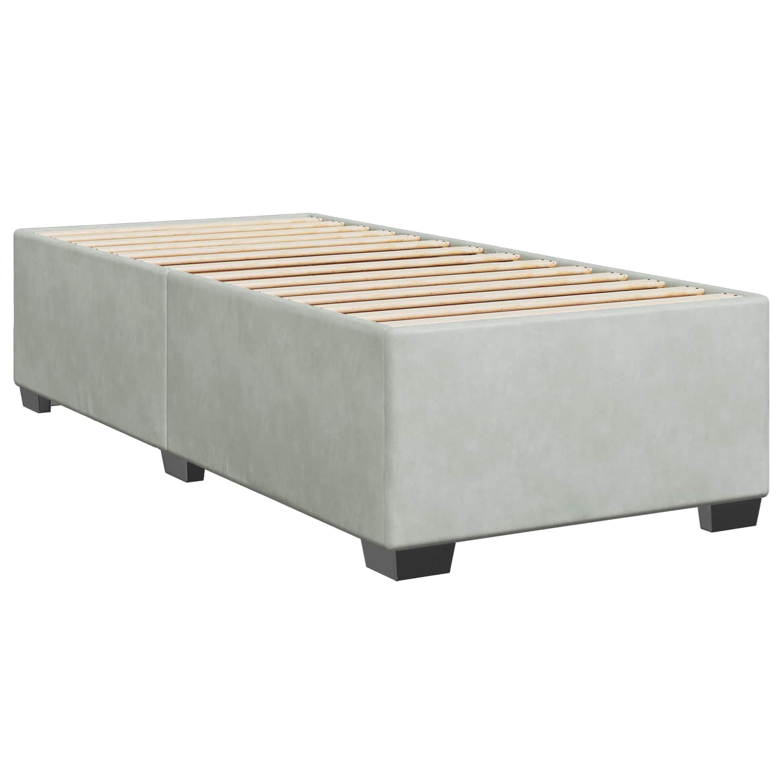vidaXL Łóżko Box Spring z materacem i LED jasnoszary 80 x 200 cm Welur