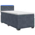 vidaXL Łóżko Box Spring z materacem i LED ciemnoszary 80 x 200 cm