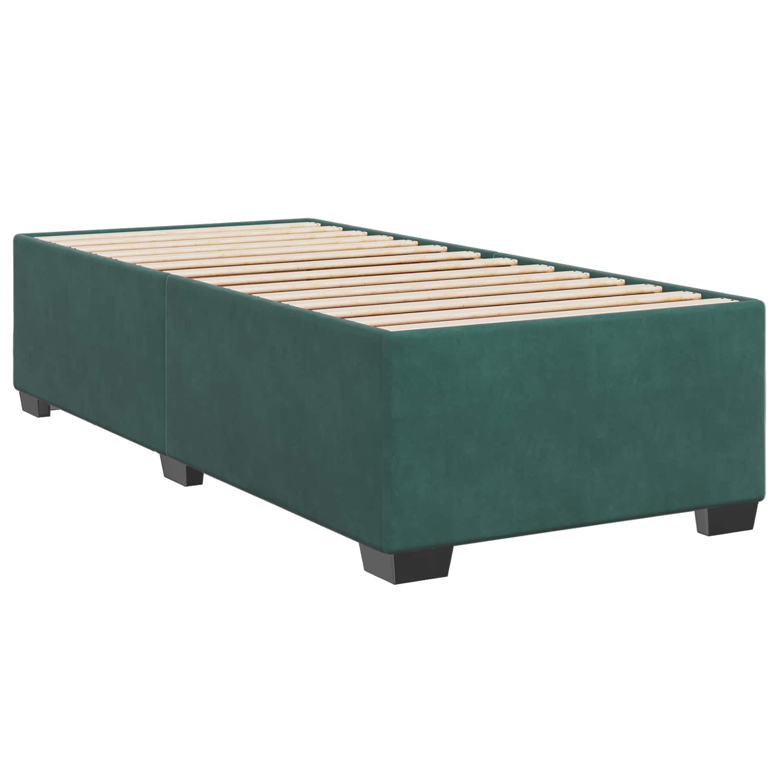 vidaXL Łóżko Box Spring z materacem i LED Ciemnozielony 80 x 200 cm