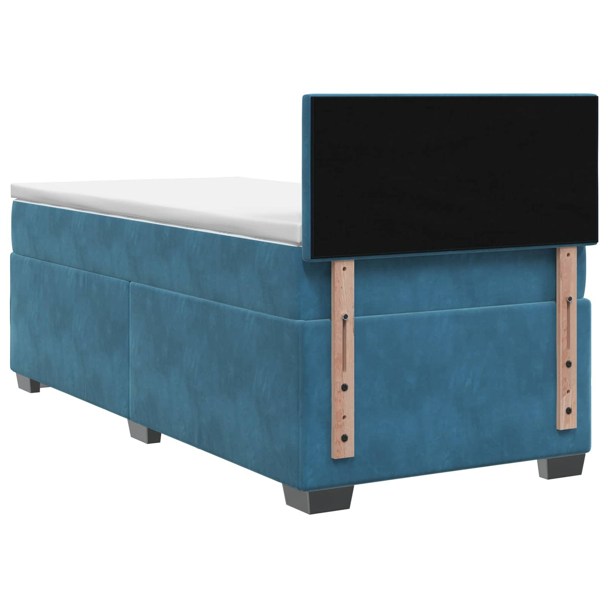 vidaXL Łóżko Box Spring z materacem i LED niebieski 80 x 200 cm Welur