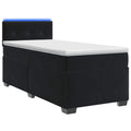 vidaXL Łóżko Box Spring z materacem i LED Czarny 90 x 190 cm Welur