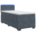 vidaXL Łóżko Box Spring z materacem i LED ciemnoszary 90 x 200 cm