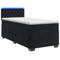 vidaXL Łóżko Box Spring z materacem i LED Czarny 100 x 200 cm Welur