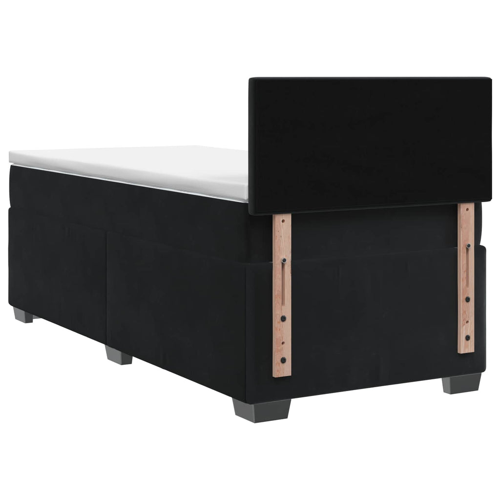 vidaXL Łóżko Box Spring z materacem i LED Czarny 100 x 200 cm Welur