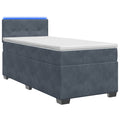 vidaXL Łóżko Box Spring z materacem i LED ciemnoszary 100 x 200 cm