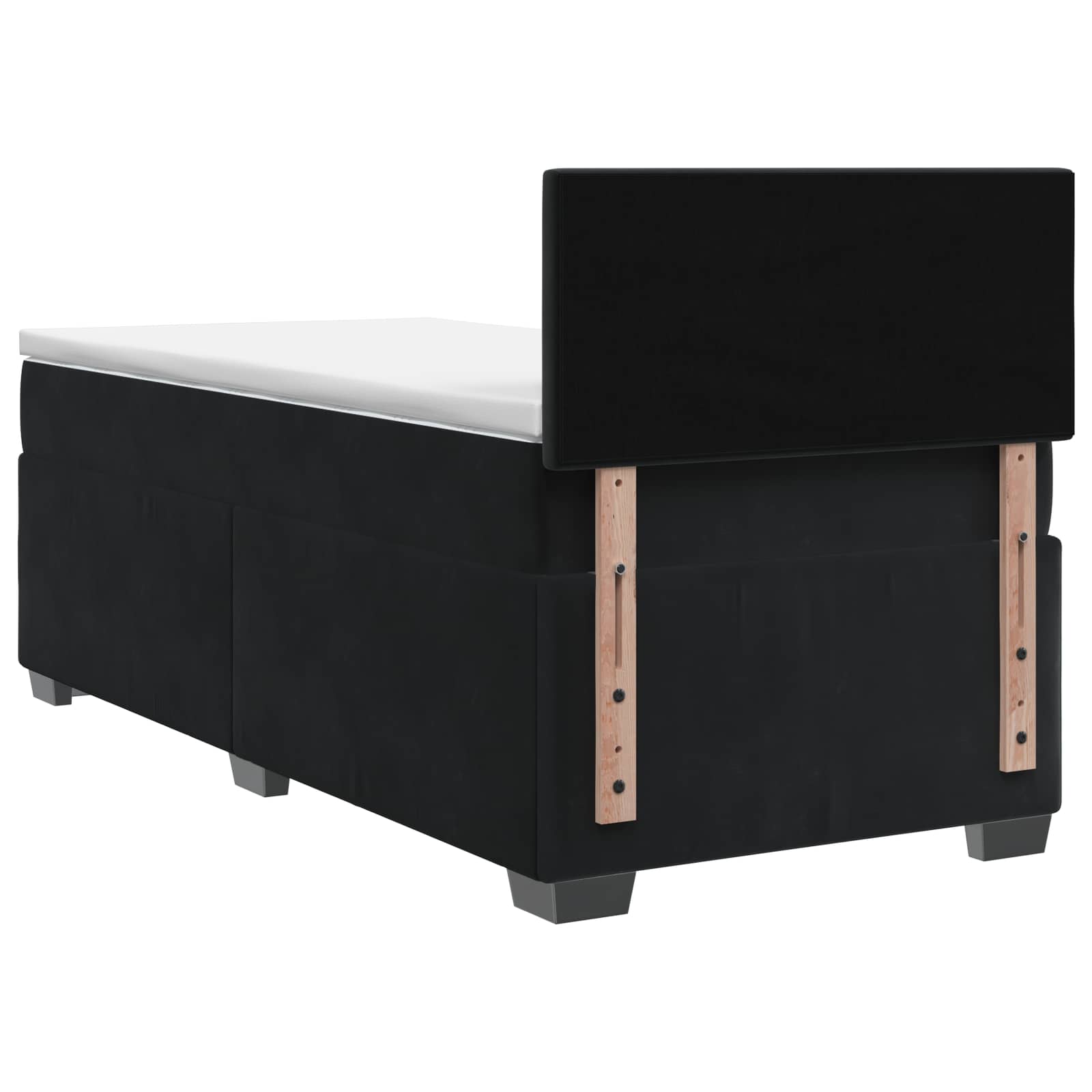 vidaXL Łóżko Box Spring z materacem i LED Czarny 100 x 200 cm Welur