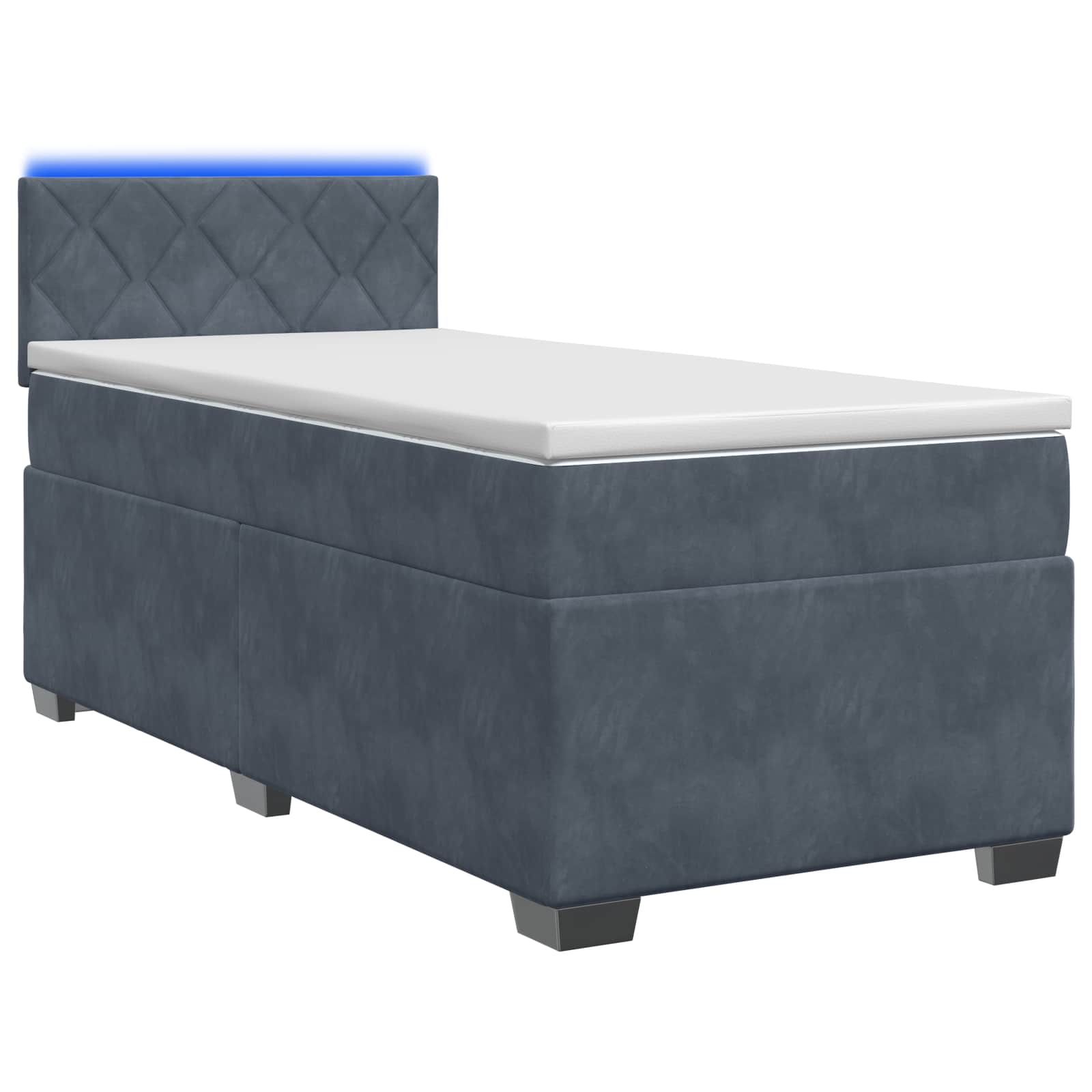 vidaXL Łóżko Box Spring z materacem i LED ciemnoszary 100 x 200 cm