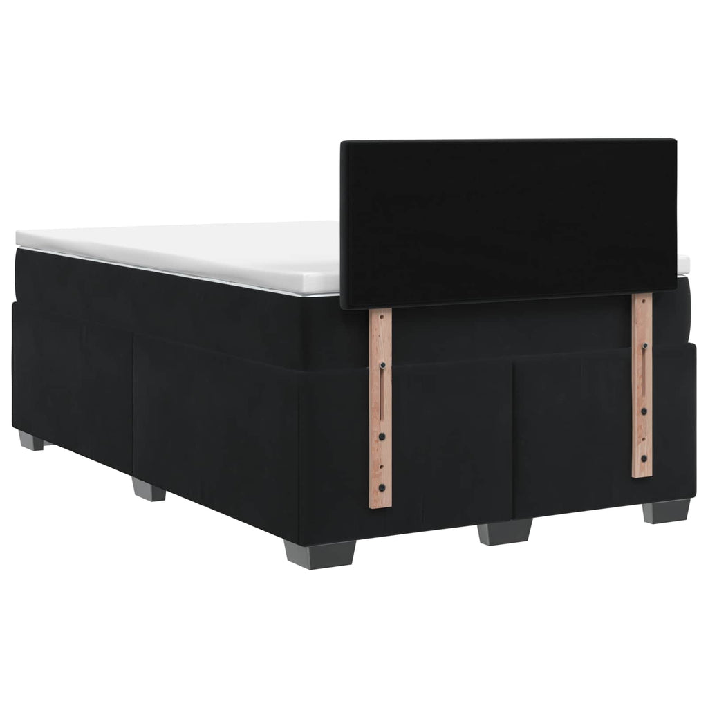 vidaXL Łóżko Box Spring z materacem i LED Czarny 120 x 190 cm Welur