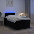 vidaXL Łóżko Box Spring z materacem i LED Czarny 120 x 200 cm Welur